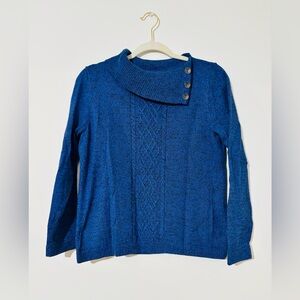 Christopher & Banks Cowl Neck Blue Sweater